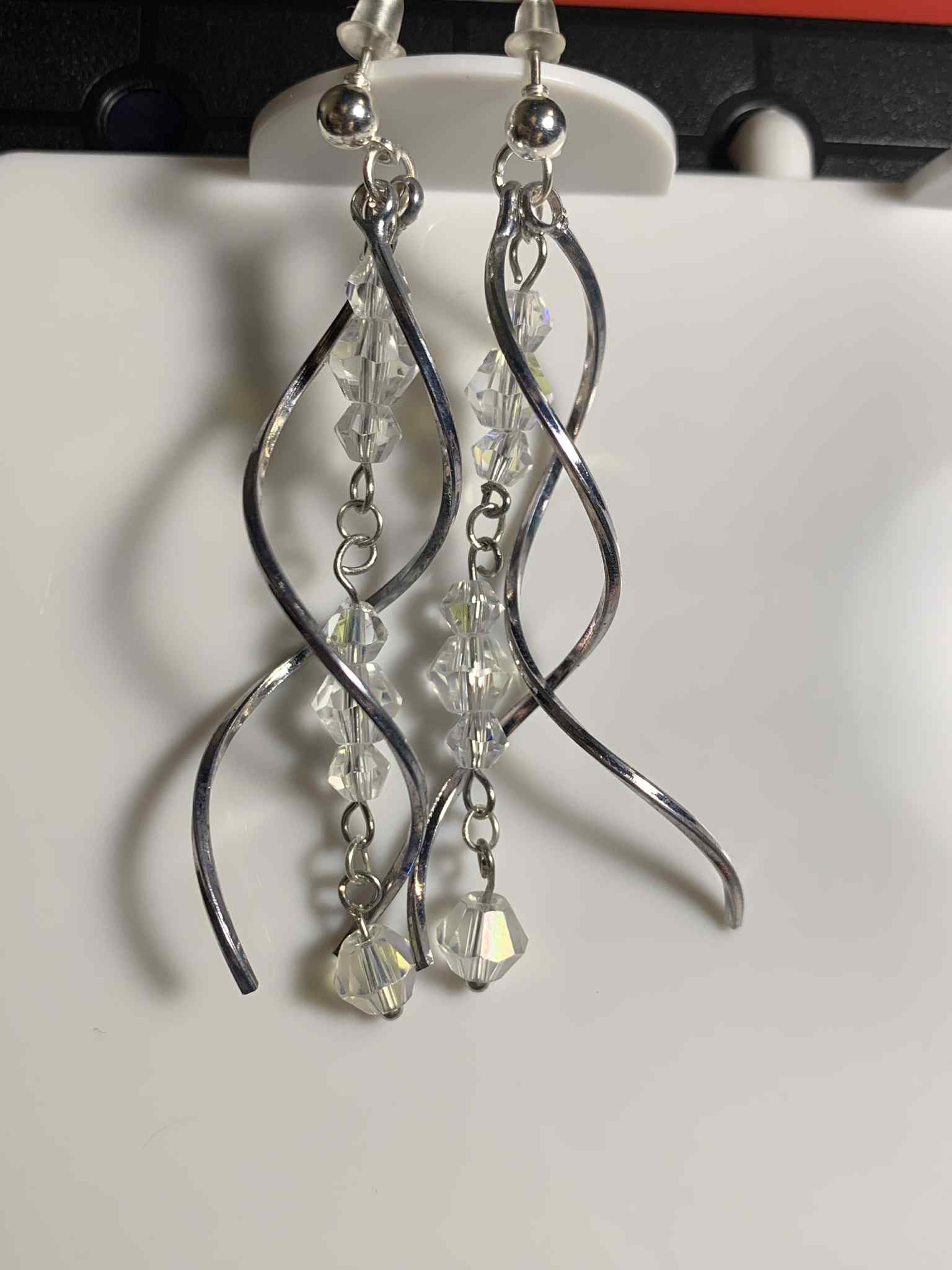 Crystals & Spiral Earrings