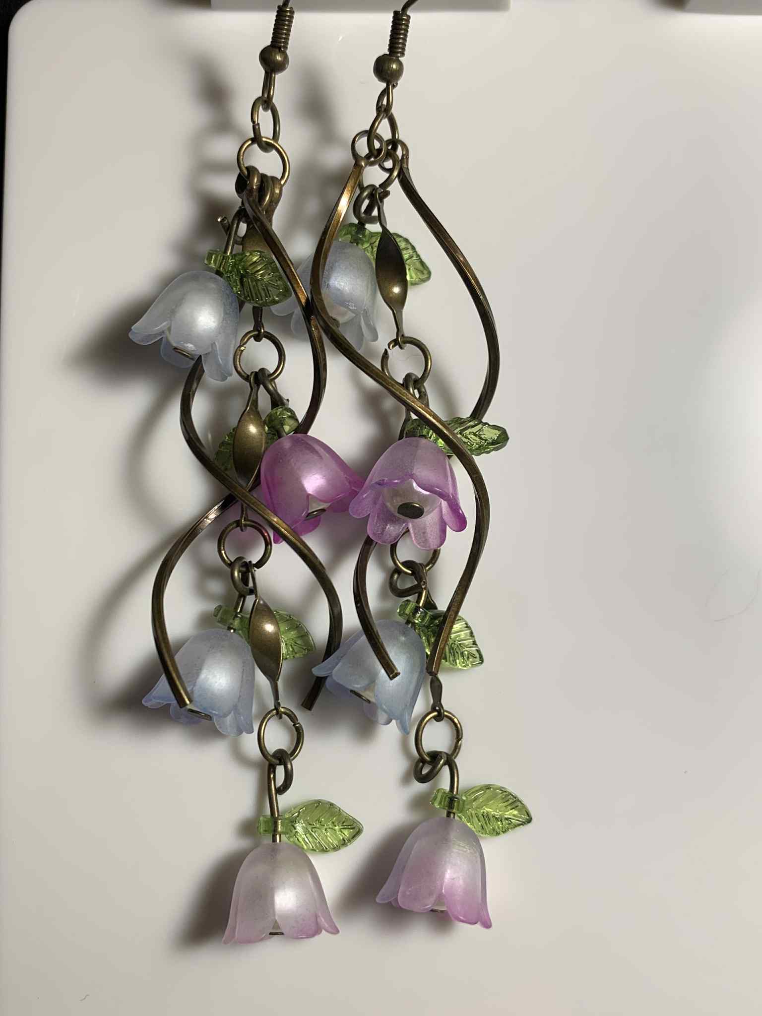 Multicolor Flower & Spiral Earrings