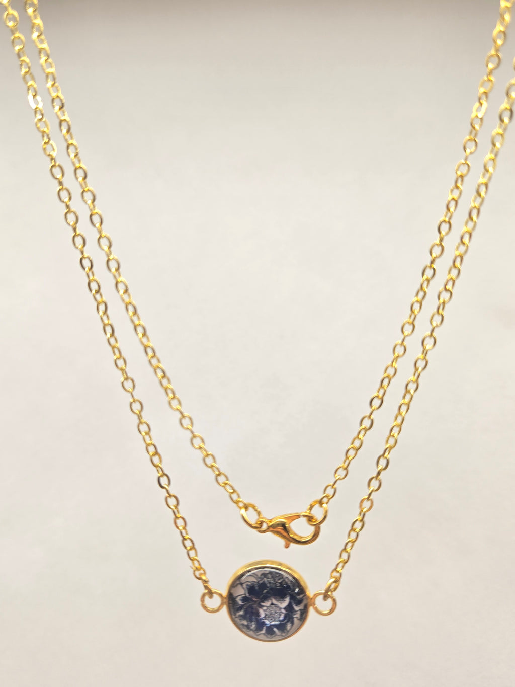 Blue and White Floral Necklace