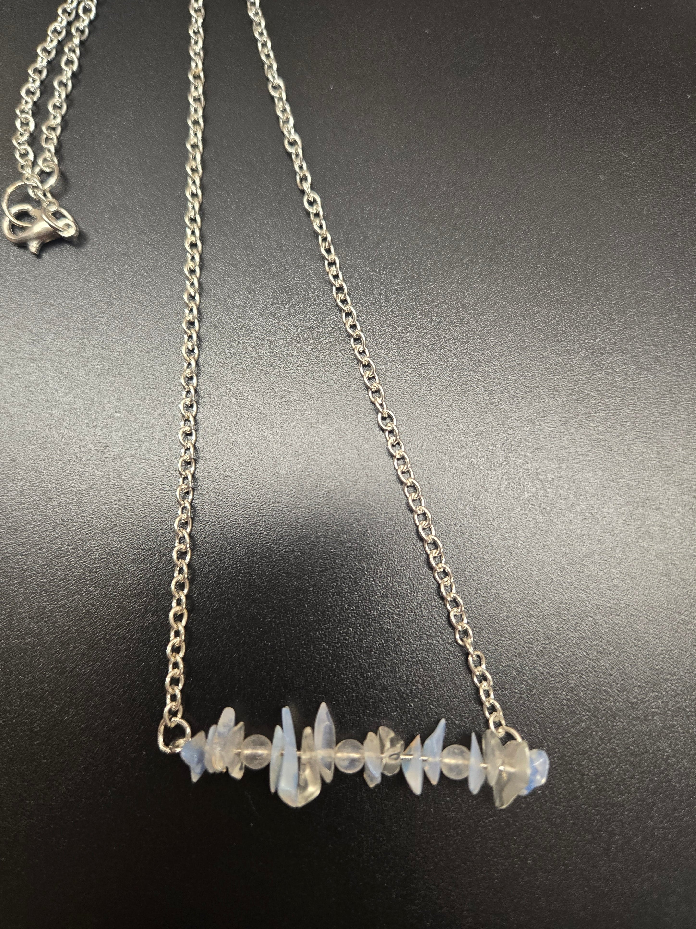 Moonstone & Opalite chip Necklace