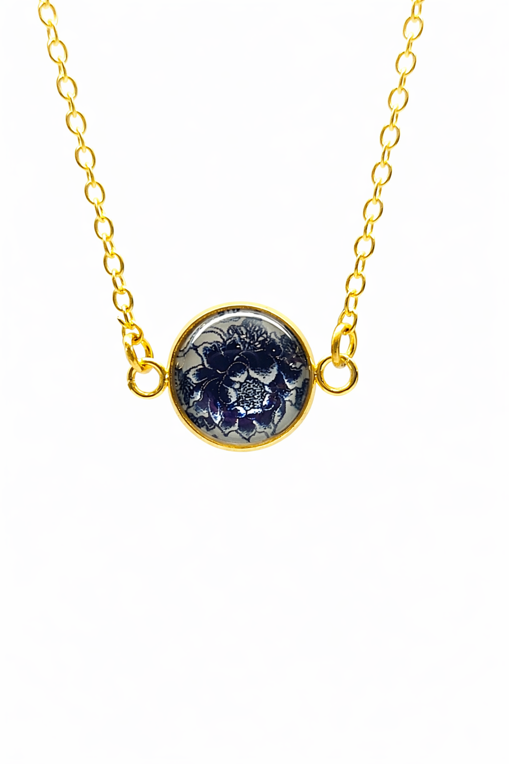 Blue and White Floral Necklace