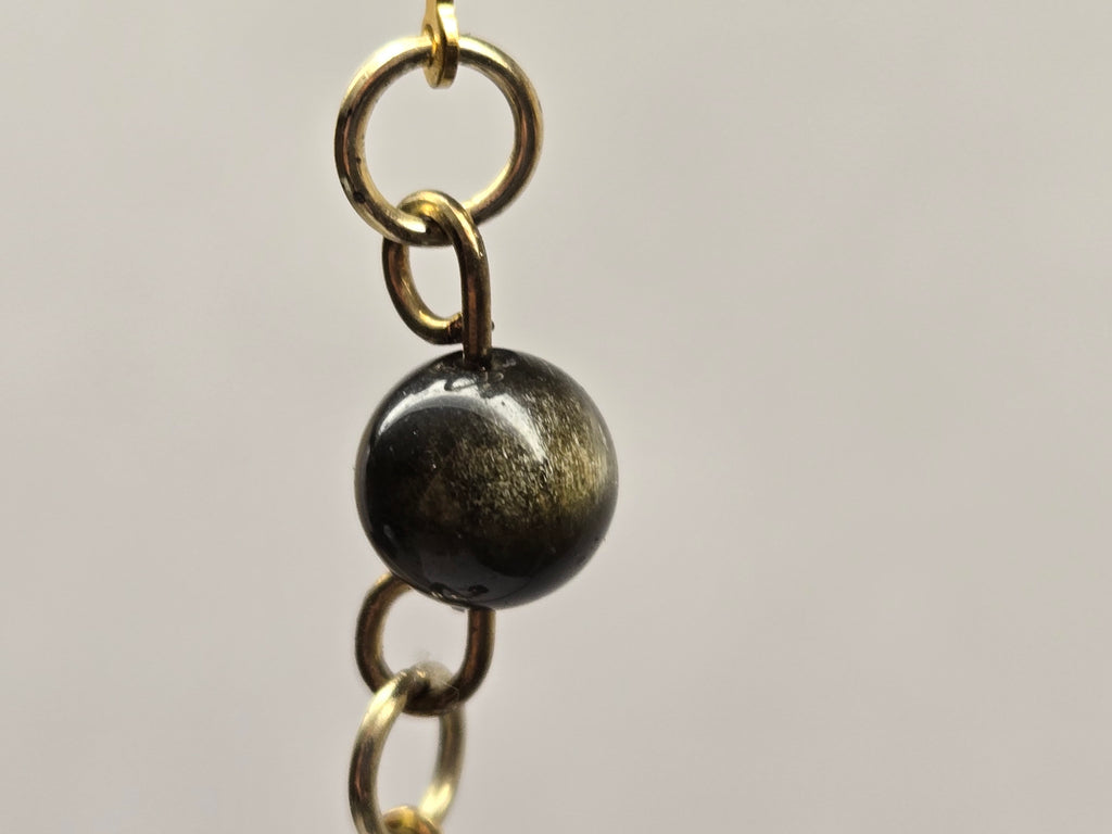 Golden Obsidian Beaded Necklace