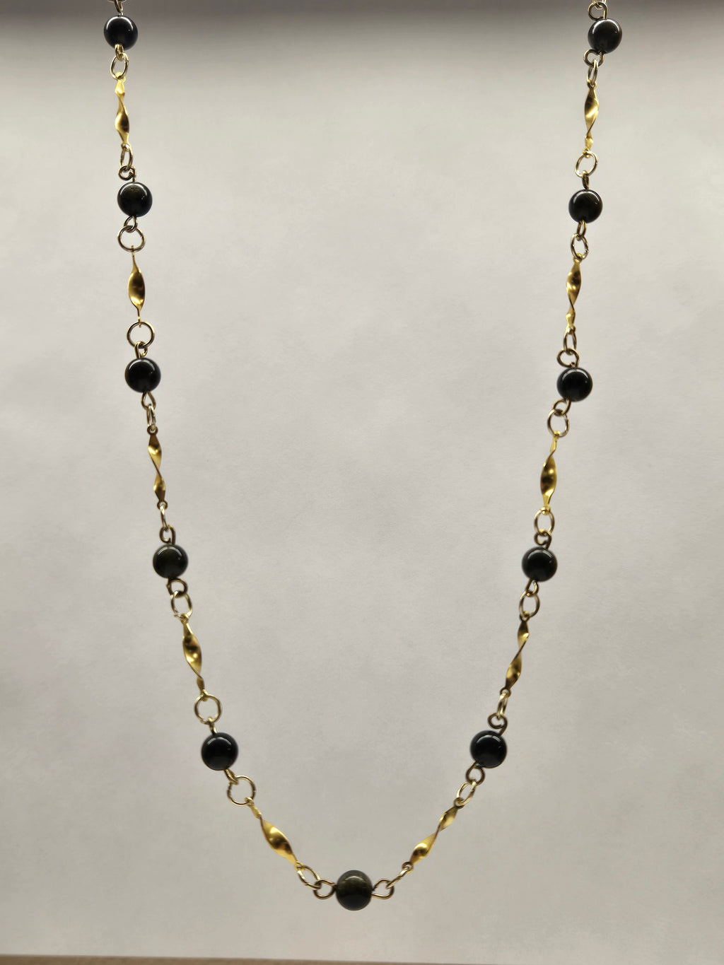 Golden Obsidian Beaded Necklace