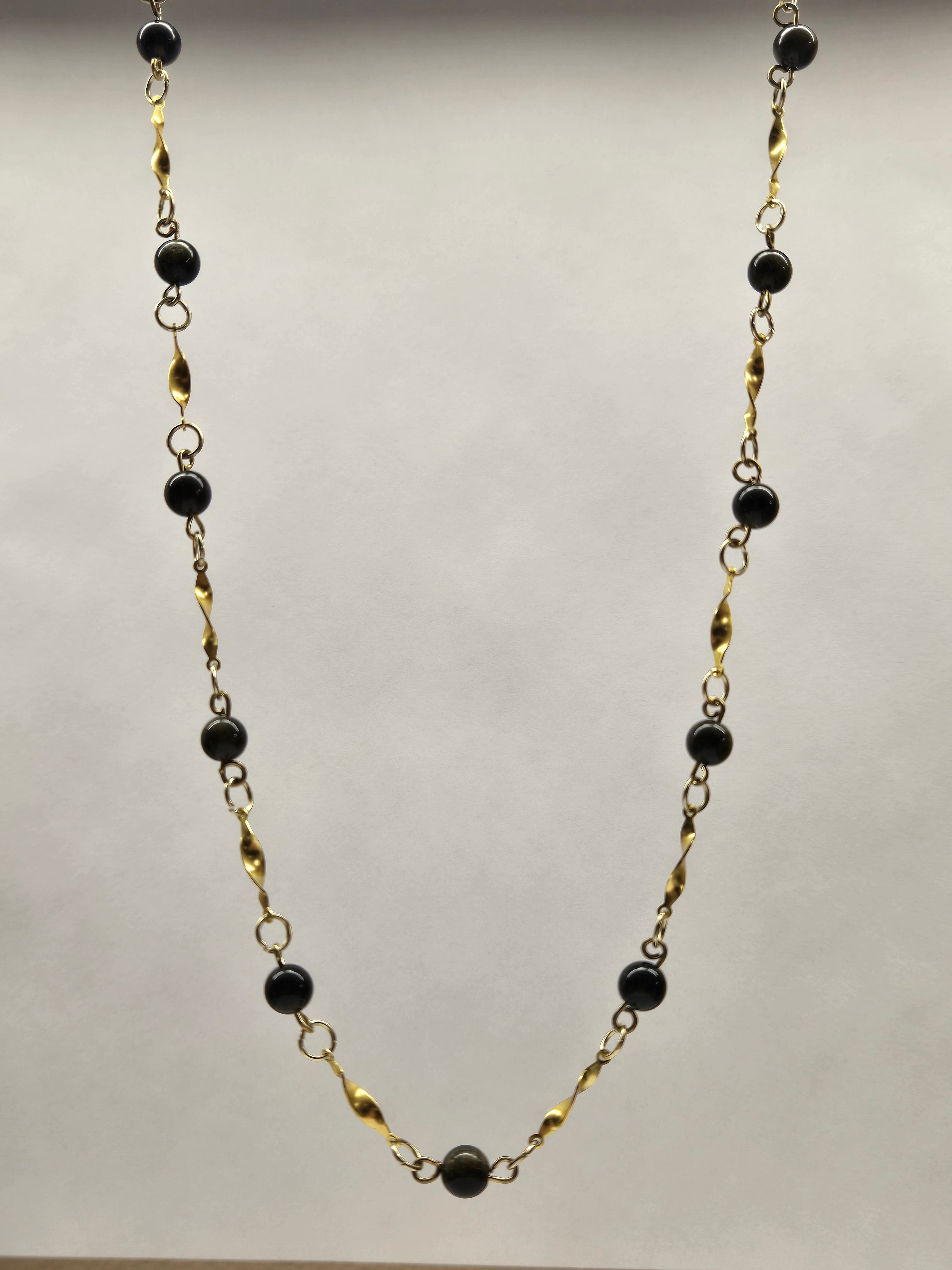 Golden Obsidian Beaded Necklace